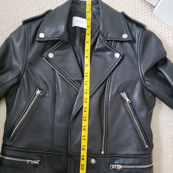 Sandro Leather Biker Jacket | Size US 2-4 | 100% Soft Lamb Leather - Picture 5 of 12
